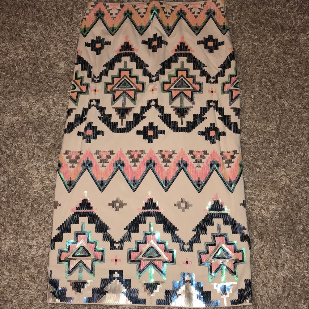 Mid length sequin skirt